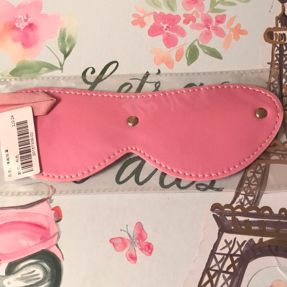 Faux pink leather blindfold